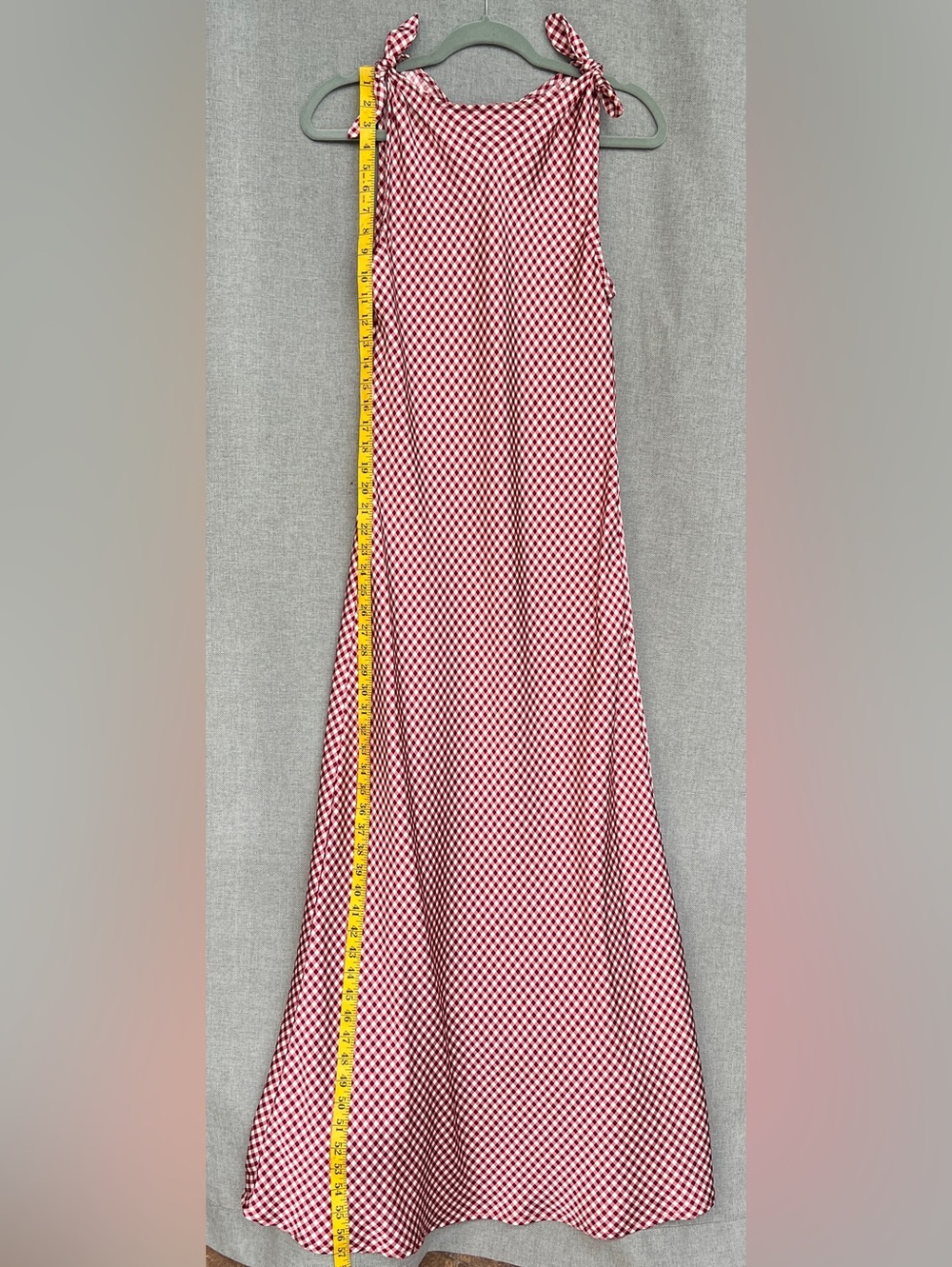 Caroline Constas checkered slip maxi dress white dark red size M - Picture 6 of 16